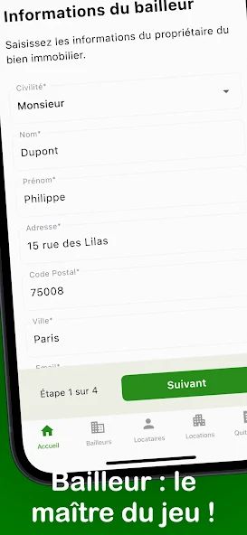 Ajouter un bailleur — application Receipt2Go