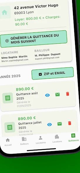 Toutes vos quittances — application Receipt2Go